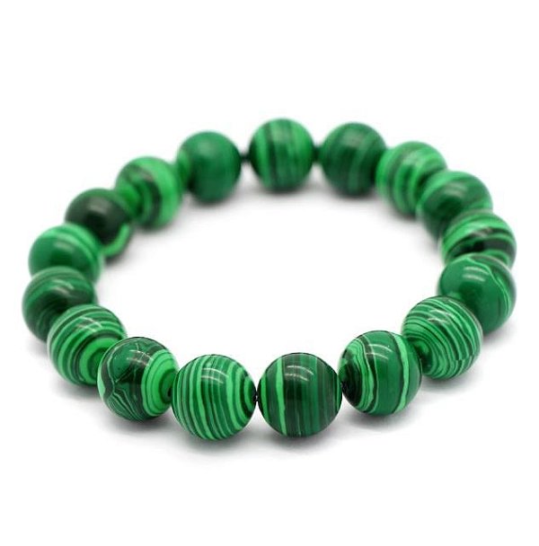 Pulseira Pedra Natural Malaquita Verde Original Masculina