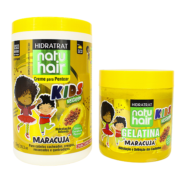 Kit Creme de Pentear Maracujá + Gelatina de Maracujá Natuhair 500g