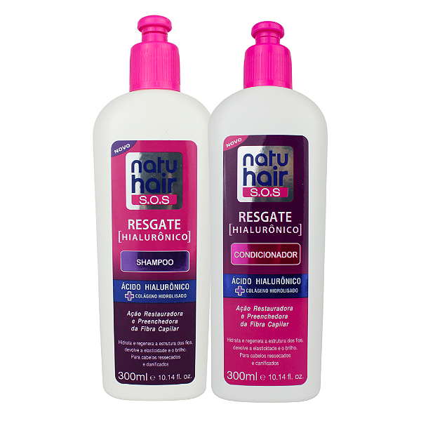 Kit Shampoo e Condicionador Resgate Hialurônico Natuhair SOS