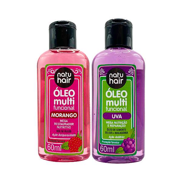 Kit Óleo Multifuncional Morango + Uva Natuhair 60ml