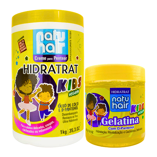Creme para Pentear + Gelatina 550g Natuhair Hidratrat - kids Vegano