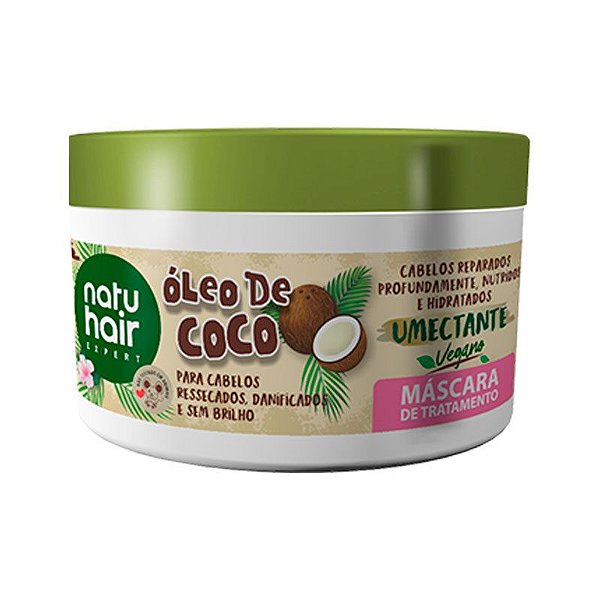 Máscara de Tratamento Óleo de Coco Umectante Vegano NatuHair 350g