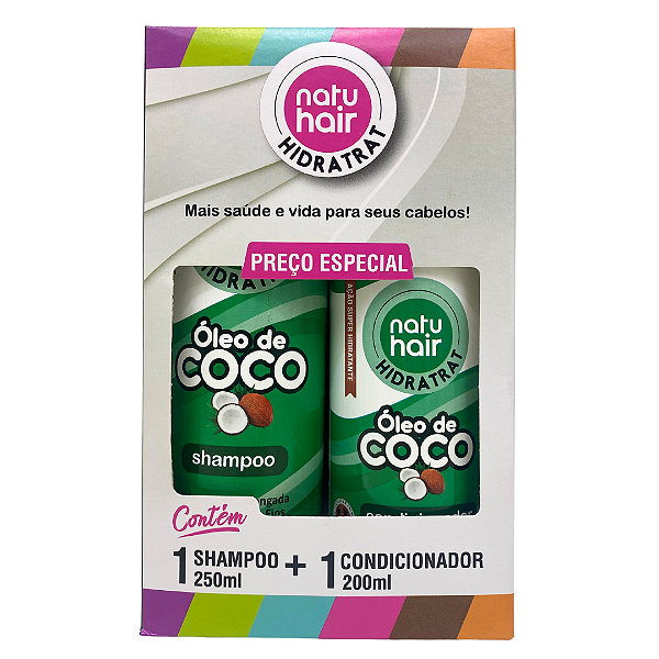 Kit Shampoo + Condicionador Óleo de Coco Hidratrat 300ml.