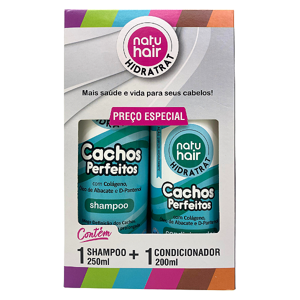 Kit Shampoo + Condicionador Cachos Perfeitos Hidratrat 300ml.
