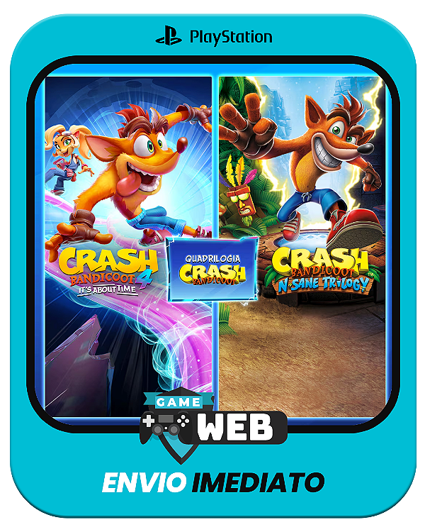 Crash Bandicoot - Pacote Quadrilogia - PS4 - Edição Padrão - Mídia Digital