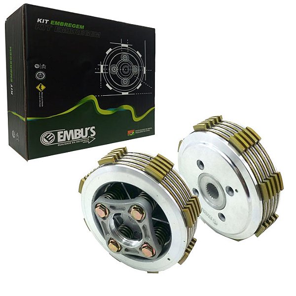 Kit Embreagem Cg Titan Fan Nxr Bros 150 04-15 2004 2005 2006 2007 2008 2009 2010 2011 2012 2013 2014 2015 Cubo + Plato + Discos