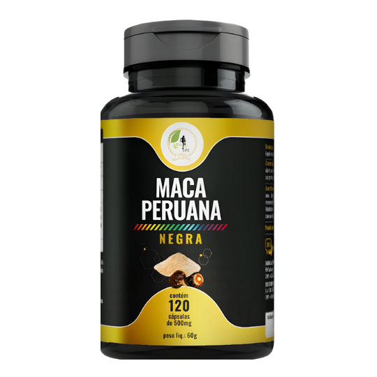 Maca Perua na Negra Pura Premium 500mg 120 Cáps - Fits Life