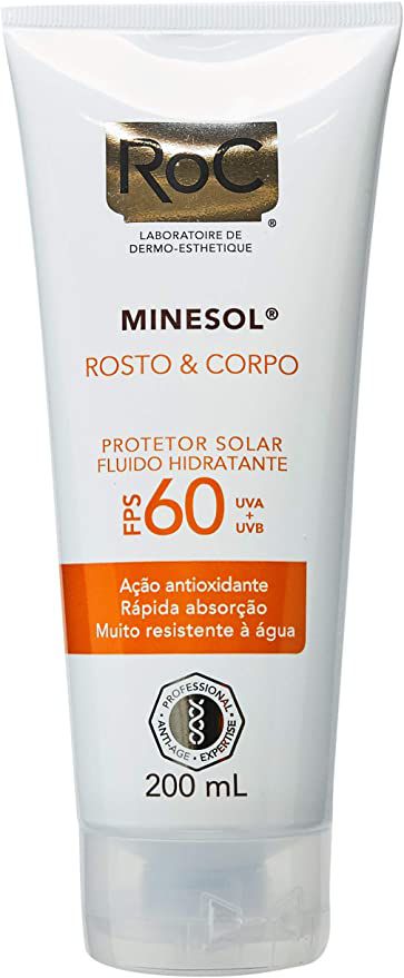 Protetor Solar Fluido Rosto e Corpo Roc Minesol FPS60 200ml