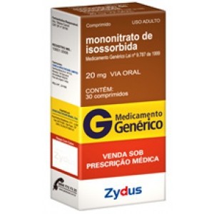 Mononitrato De Isossorbida 20mg Com 30 Comprimidos Zydus Genérico