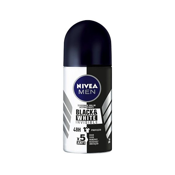 Desodorante Roll-on Nivea Men Black&White invisible com 50ml