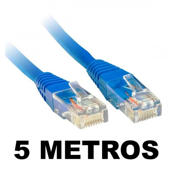 Cabo de Rede Ethernet LAN RJ45 Azul 5 Metros