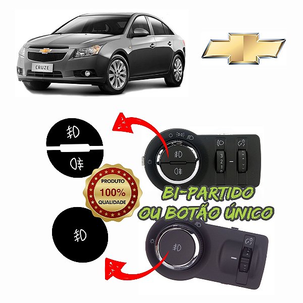 Adesivo para reparo dos Botões de Farol da linha GM Chevrolet Cruze, Onix, Cobalt, S10, Spin, Prisma e outros