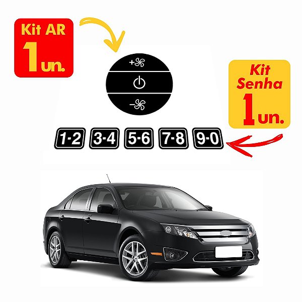 Kit Adesivos - Ford Fusion | Botões do AR + 1 Kit Senha da Porta
