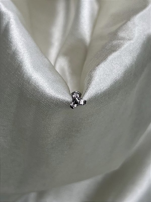 Labret Titânio Trinity com Zircônias Rosa