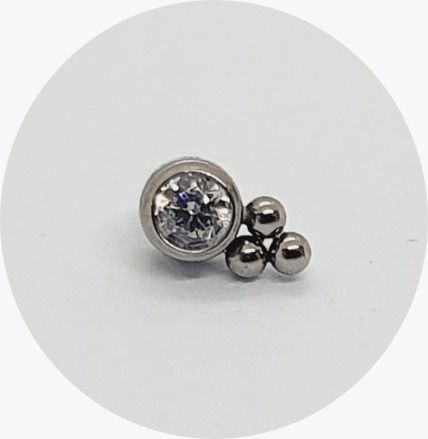 Labret Esferas c/ Zircônia- Titânio