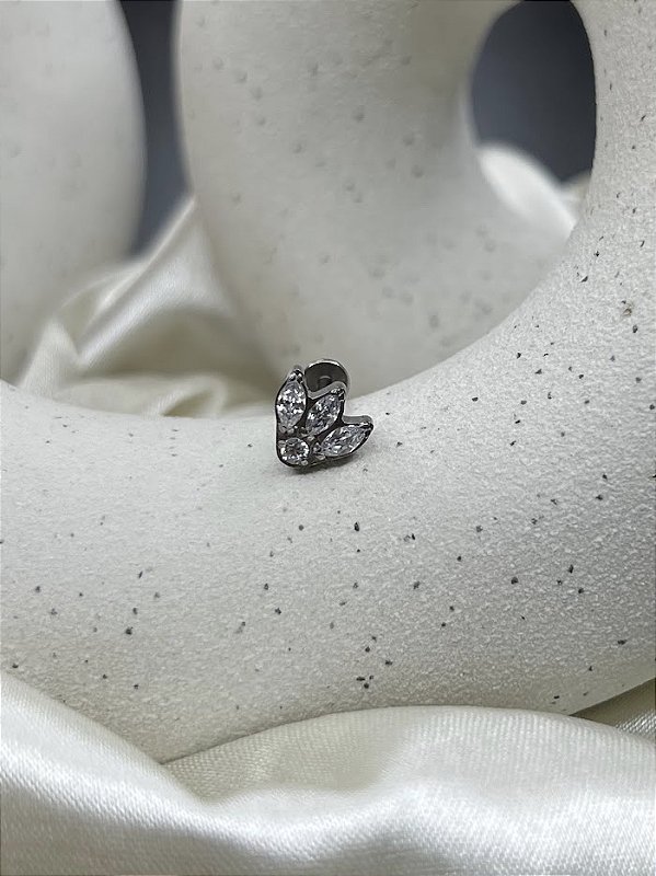 Labret navete zircônia - titânio