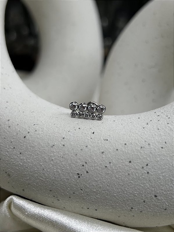 Labret cluster  duplo zircônia - Titânio