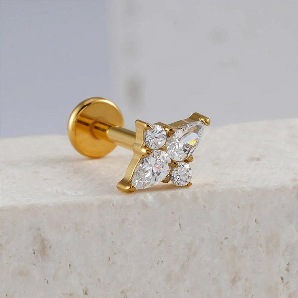 Piercing zircônia-PVD Gold -Titânio