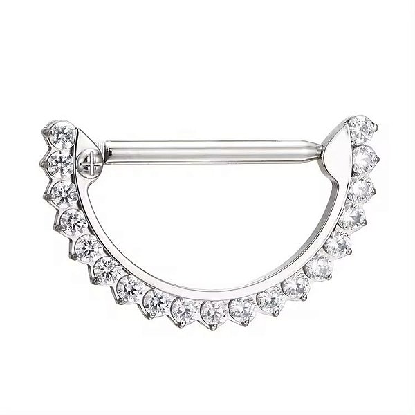 Piercing Argola Mamilo com Zircônia-Titânio