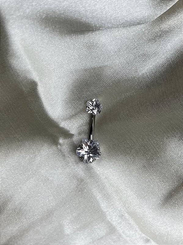 Piercing Umbigo c/ zircônia - Titânio