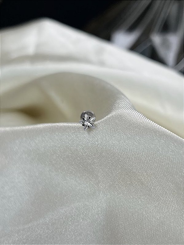 Labret zircônia Estrela  -Titânio 4mm