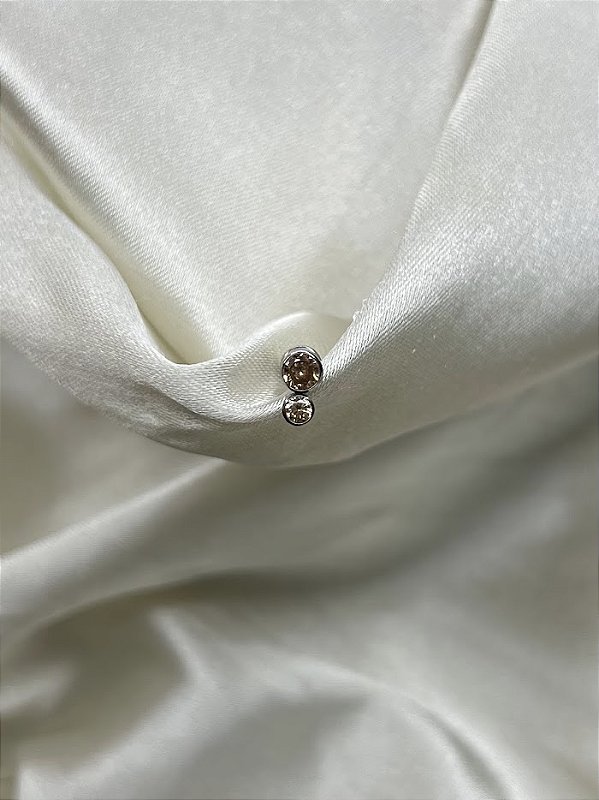 Labret  zircônias  2p -titânio- CHAMPAGNE- 1.6 /8mm