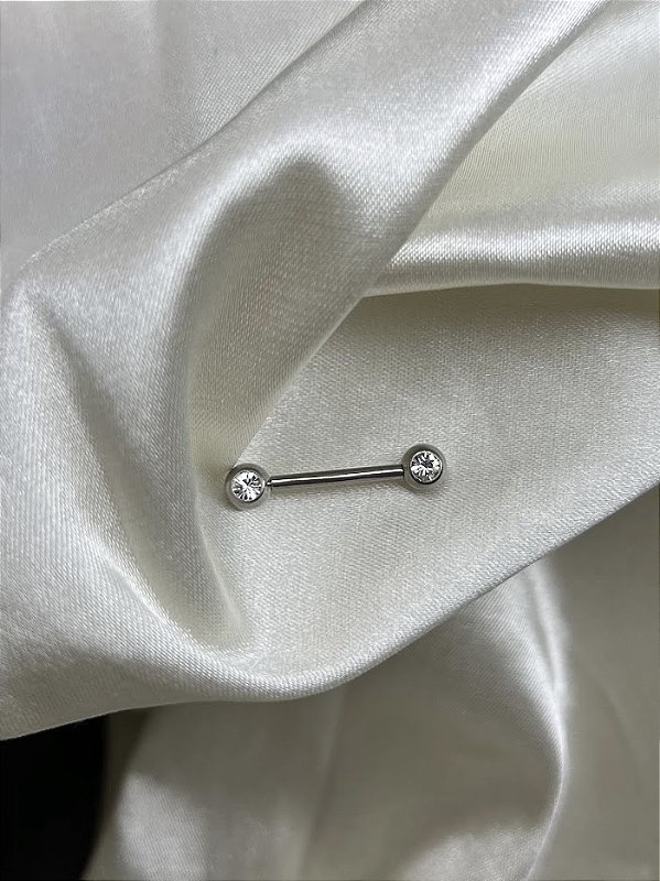 Piercing Mamilo em Titânio com Zircônia - 1.6mm/14/5mm