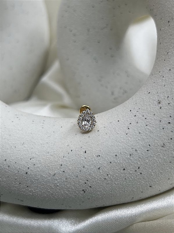 Labret gota zircônia PVD Gold - Titânio