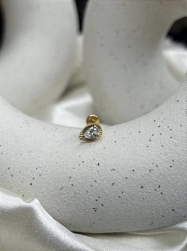 Labret gota zircônia - Titânio GOLD