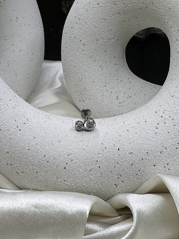 Labret duplo zircônia - Titânio