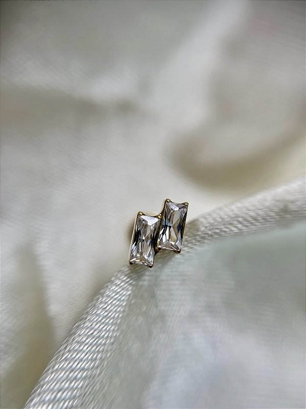 Labret marquise duplo - Titânio Gold