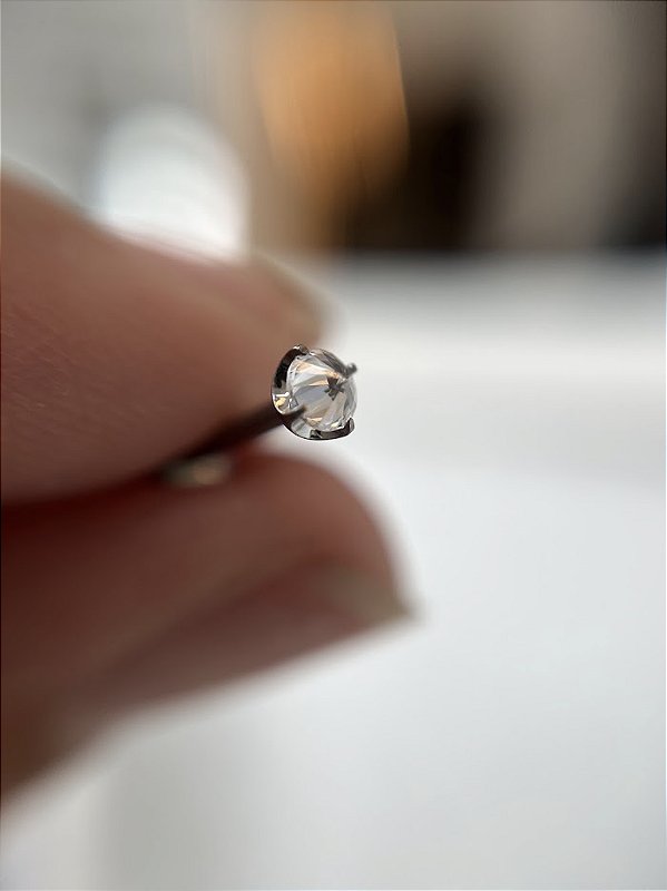 Labret zircônia ponto de luz -Titânio 3mm NOVO