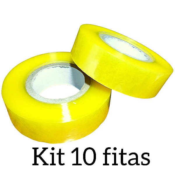 KIT 10 Fita Adesiva Transparente 500 Metros Larga Para Embalagens Durex envio 24h