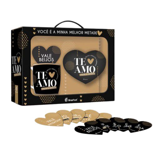 Jogo Caneca Com Almofada Coração e Cards Frases - BrasFoot