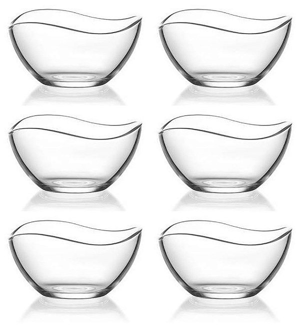 Jogo Tigela Bowl Sobremesa Vidro Lav 6 Peças 310ml - Vitrizi