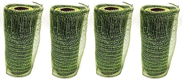 Kit Tela Decoração Natal Fita 15cmx5m Verde 4 Peças - Magizi