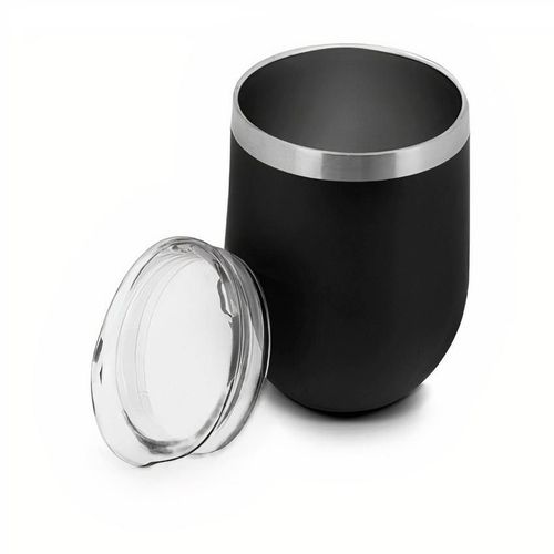 Copo Térmico Parede Dupla Aço Inox Black Premium com Tampa 350ml - Mimo Style