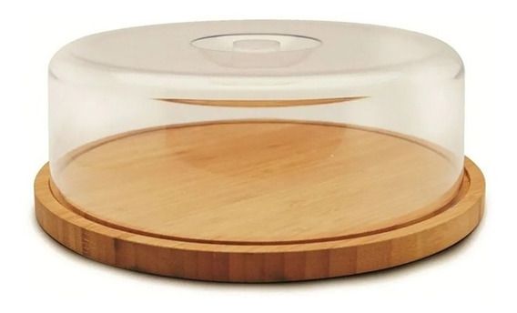 Boleira Porta Bolo Eco Bambu Com Tampa Acrílico Ecokitchen 27cm - Mimo Style