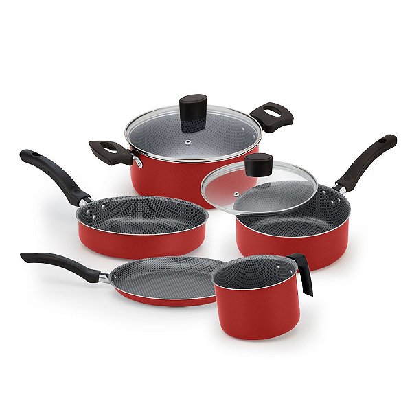 Conjunto de Panelas 5 Peças Antiaderente Basic Premium - Alegrete