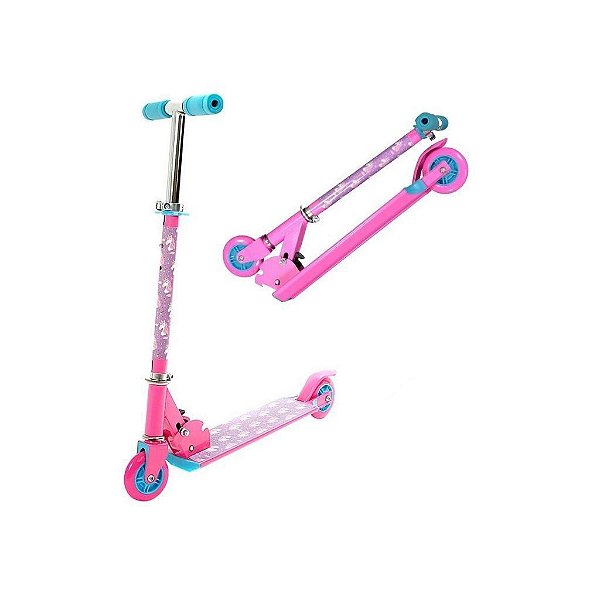 Patinete Metal Fem Rosa Unicórnio - BBR Toys