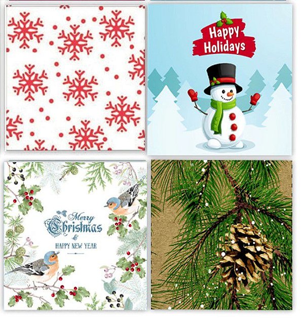 Guardanapos de Papel Decorados Natal Folhas Duplas Premium 80 unidades - Magizi