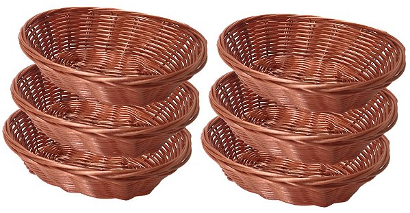 Kit Cesta Oval Fibra Sintética Pequena 17cm 6 Unidades - Yazi