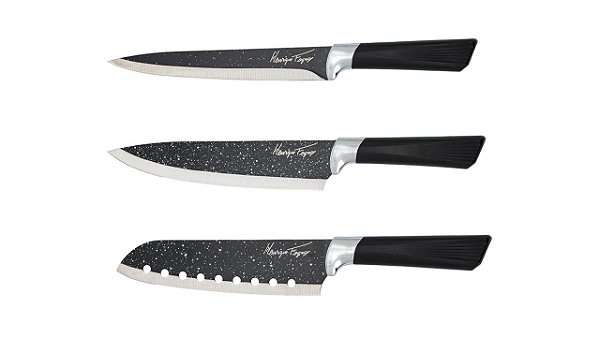 Kit Facas Henrique Fogaça Aço Inox Premium Chef, Peixeira e Japonesa - Yazi
