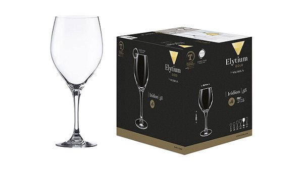 Conjunto Taça Elytium Iridion Vinho 580ml Vidro 6 Unidades - Vicrila