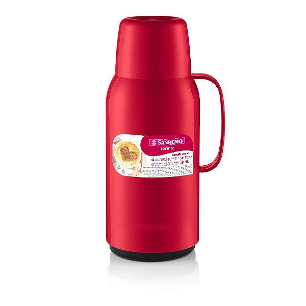 Garrafa Térmica Premium Amar Vermelho 1 Litro -Sanremo