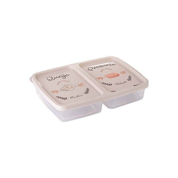 Porta Frios Com Divisória Tampa Plástico Premium Retrô