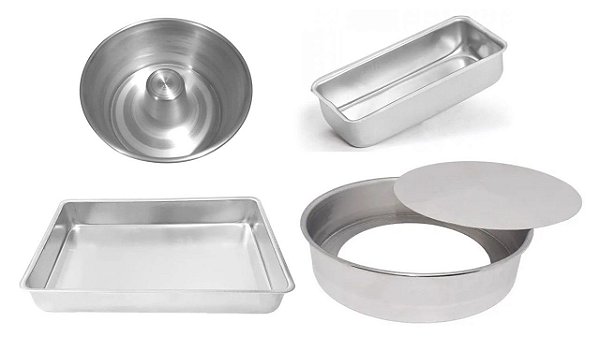 Conjunto Formas e Assadeiras Alumínio Bolo e Pão 4 Peças - MSR