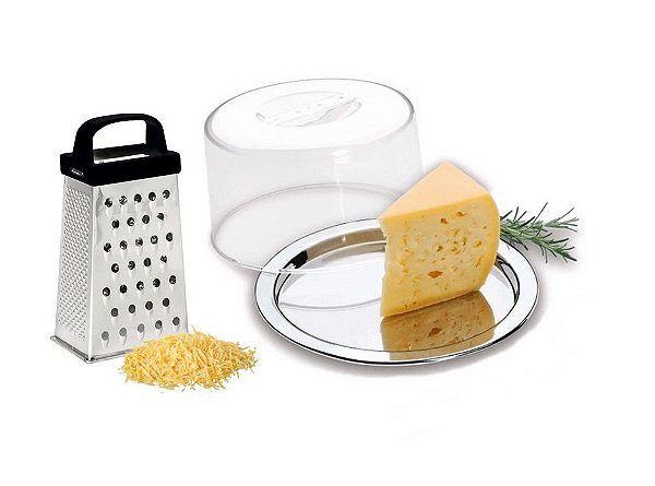 Jogo Para Queijo Aço Inox Prime e Ralador 4 Faces - Mundial Import