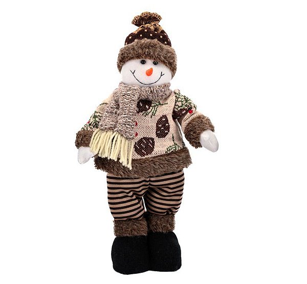Boneco de Neve Em Pé Pelúcia Tricô Forest 40cm - Magizi