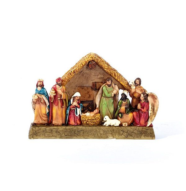 Presépio Poliresina Premium Casa 17cm 9 Figuras